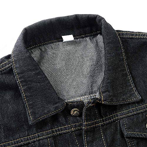 YOUTHUP Chaleco de Mezclilla de Los Hombres Denim Chaquetas Sin Mangas Rasgadas