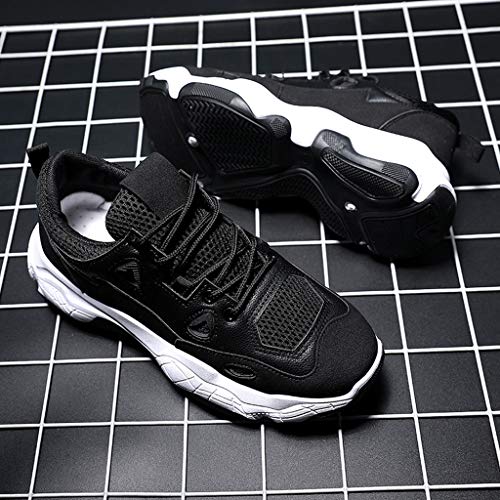 Zapatillas de Running Hombre Verano Ligero Malla Transpirable Zapatos Deportivas Gimnasio Correr Sneakers Negro Blanco Beige 39-44 riou