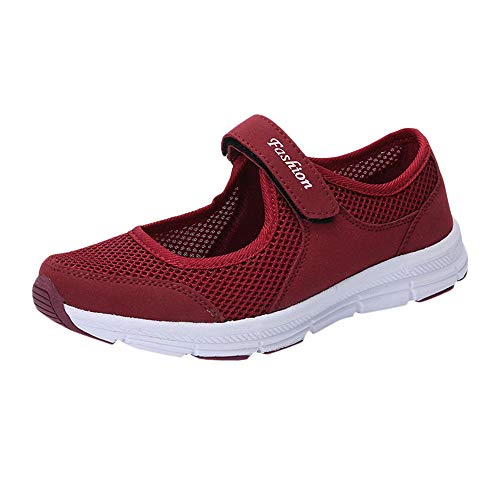 Zapatos Malla de Mujer de Velcro Deportivo de Calzado Casual Ligero Aire Libre y Deporte Transpirables Casual Zapatos Gimnasio Correr Sneakers Zapatillas de Deportivo Ligero y Comodo riou