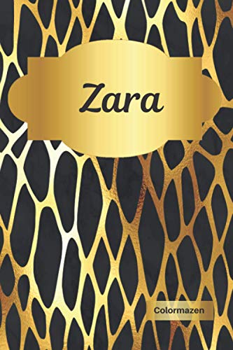 Zara: Personalised Gold Animal Print Notebook (Small)