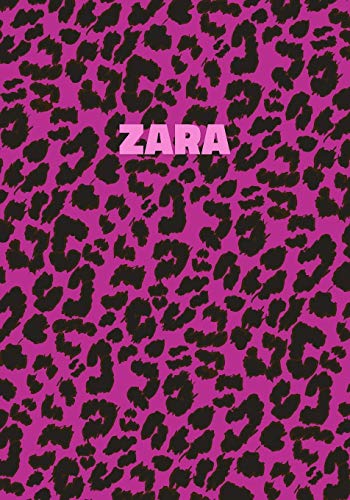 Zara: Personalized Pink Leopard Print Notebook (Animal Skin Pattern). College Ruled (Lined) Journal for Notes, Diary, Journaling. Wild Cat Theme Design with Cheetah Fur Graphic