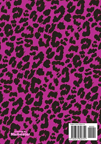 Zaria: Personalized Pink Leopard Print Notebook (Animal Skin Pattern). College Ruled (Lined) Journal for Notes, Diary, Journaling. Wild Cat Theme Design with Cheetah Fur Graphic