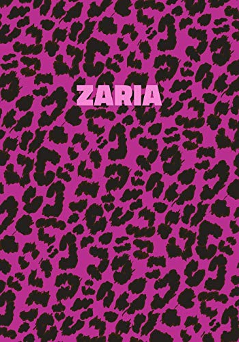 Zaria: Personalized Pink Leopard Print Notebook (Animal Skin Pattern). College Ruled (Lined) Journal for Notes, Diary, Journaling. Wild Cat Theme Design with Cheetah Fur Graphic