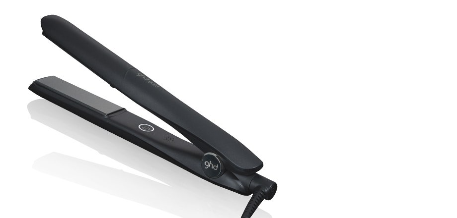 GHD gold 1-inch flatiron on a white background