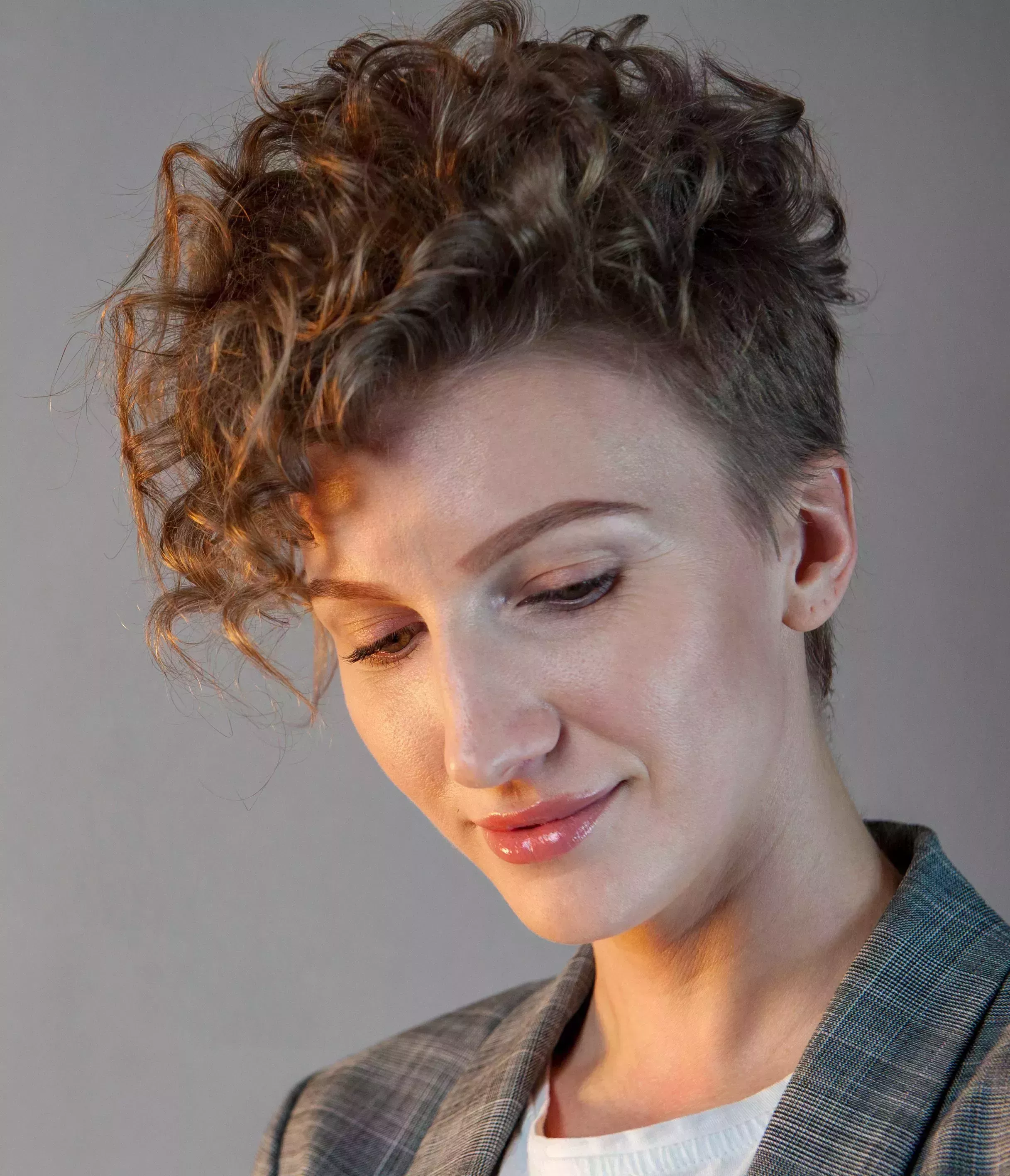 Curly Fringe Undercut Sides