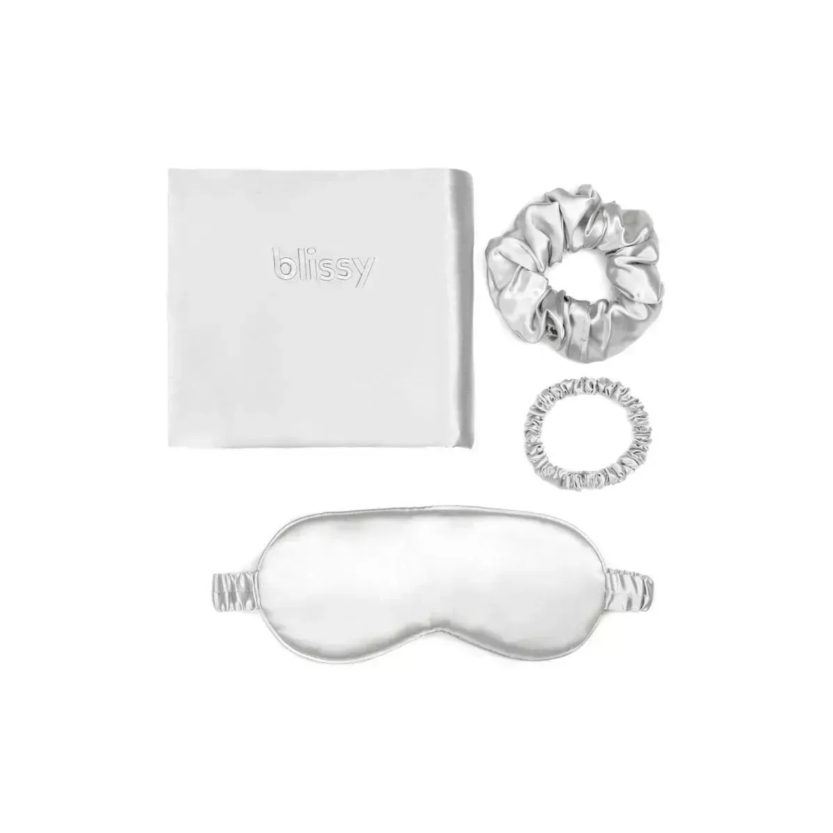 Blissy Dream 4-Piece Mulberry Silk Set on white background