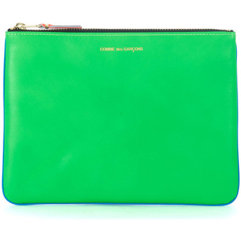 Comme Des Garcons Bolso Bolso de mano en piel verde y azul fluo