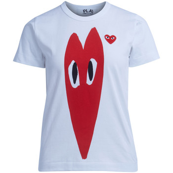 Comme Des Garcons Camiseta Camiseta blanca con corazón rojo