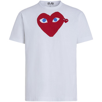 Comme Des Garcons Camiseta T-shirt Play by Comme des Garçons blanca con corazón rojo