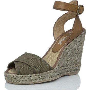 Mtbali Alpargatas Sandalia Alpargata con cuña, Mujer - Modelo Sand Kaki