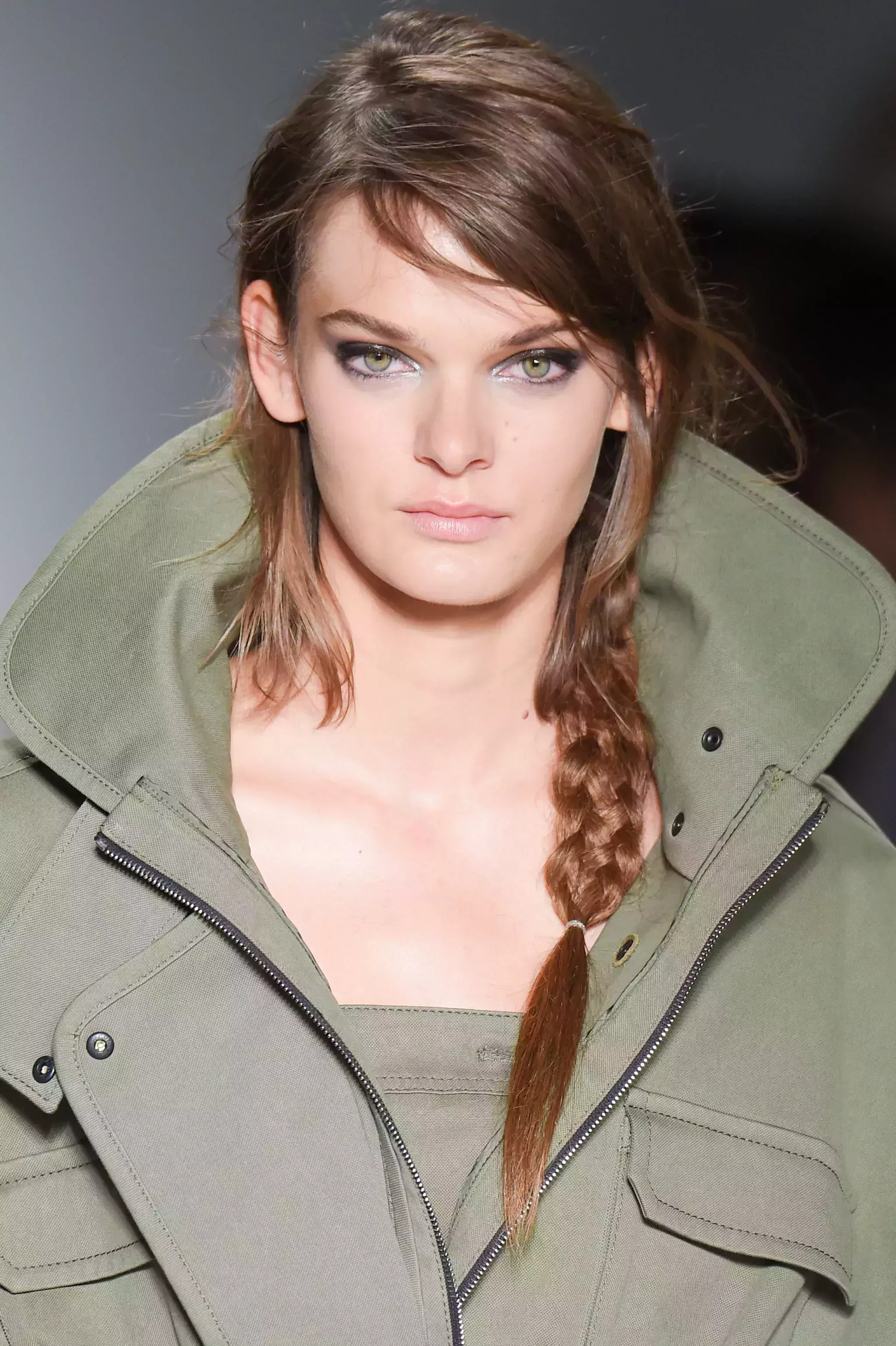 Side Braid with Side Swept Long Bangs