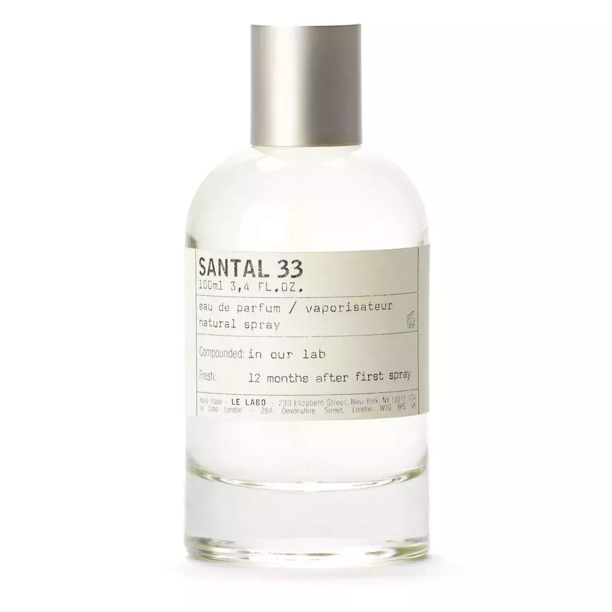 Le Labo Santal 33 Eau de Parfum on white background