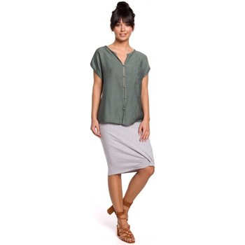 Be Blusa B150 Blusa de manga corta abotonada - menta