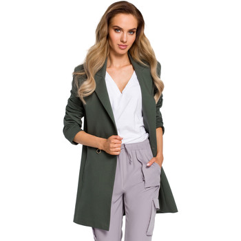 Be Chaquetas B118 Vestido midi con parte delantera envolvente - gris