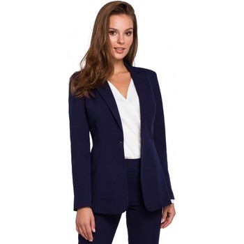 Makover Chaqueta de traje K036 Blazer de un solo botón - azul oscuro