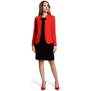 Moe Chaqueta de traje M358 Blazer clásico con cuello alzado - rojo