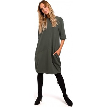 Moe Vestido M451 Vestido con dobladillo inferior atado - verde militar