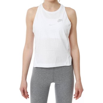 Nike Camiseta W Nsw Tank Crop Hologram Canotta Bianca