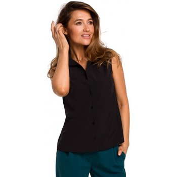 Style Blusa S172 Camisa sin mangas - negra