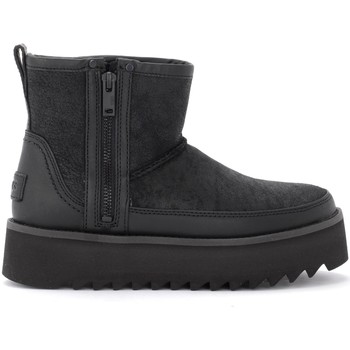 UGG Botines Botín UGG Classic Rebel Biker Mini negro de piel y carnero