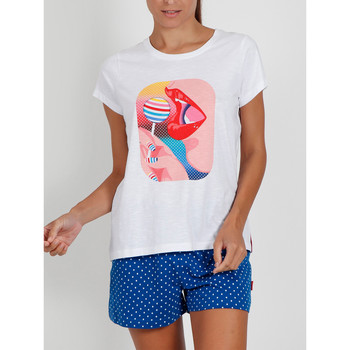 Admas Camiseta corta de pijama Lollipop Santoro blanco