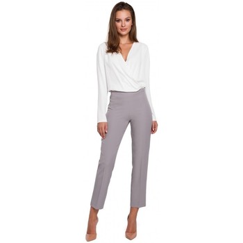 Makover Pantalón chino K035 Pantalones con cintura elástica - gris