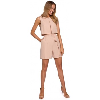 Moe Mono M574 Romper sin mangas de doble capa - beige