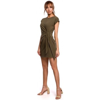 Moe Vestido M508 Minivestido con nudo - caqui