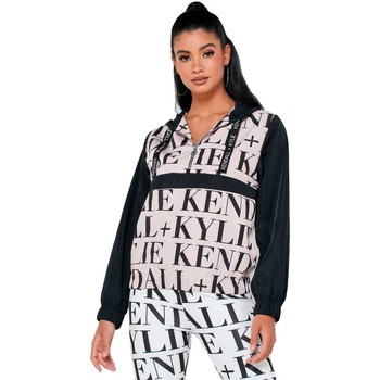 Kendall + Kylie Jersey Sudadera Kendall Kylie Windbreaker para mujer Rosa y Negro