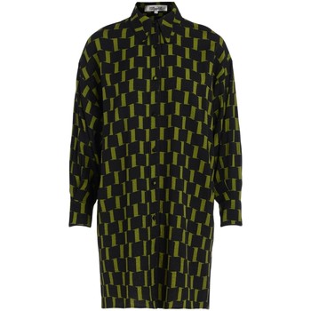 Diane Von Furstenberg Vestidos Abito chemisier Jorge nero e verde