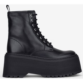 Bosanova Botines Botas militares en piel XXL negro