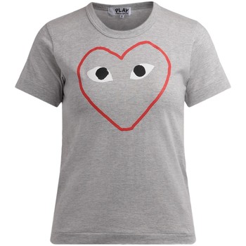 Comme Des Garcons Camiseta Camiseta de mujer de algodón gris