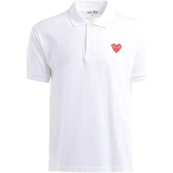 Comme Des Garcons Polo Polo Comme Des Garcons PLAY blanca con corazón rojo