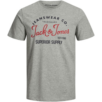 Jack & Jones Camiseta 12164848 JJELOGO TEE SS O-NECK 2 OI SS20 LIGHT GREY