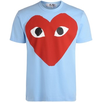 Comme Des Garcons Camiseta Camiseta de hombre celeste con corazón rojo