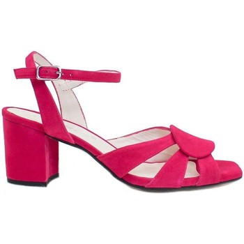 Gennia Sandalias SILVIA Sandalias Tacón Piel Ante Rosa Magenta