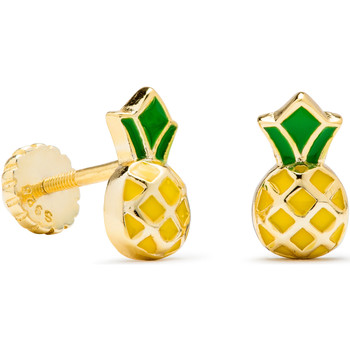 Luxenter Pendientes Kids And Baby Exla Con Baño De Oro Amarillo De 18 Quilates