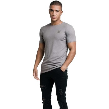 Siksilk Camiseta Camiseta Fine Rib Knit Gris