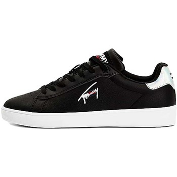 Tommy Jeans Zapatillas Zapatillas Iridiscente Detail Cup Negras y plata