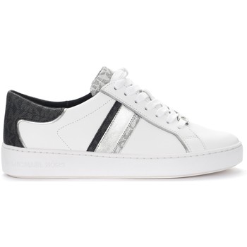 MICHAEL Michael Kors Zapatillas Zapatillas Keaton de piel blanca, negra y plata