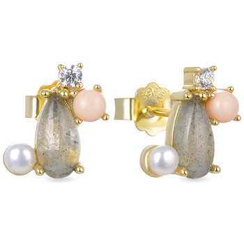 Luxenter Joyas Pendientes Simly Con Baño De Oro Amarillo De 18 Quilates