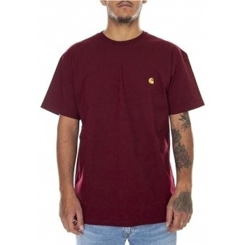 Carhartt Camiseta - Camiseta para Hombre Burdeo - Chase