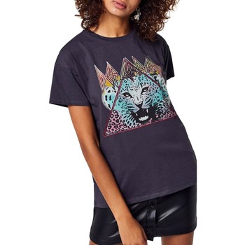 Vila Tops y Camisetas VIROCKSY LEOPARD S/S BOXY T-SHIRT