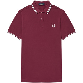 Fred Perry Polo POLO GRANATE LOGO BORDADO PECHO VIVO MANGAS Y CUELLO MANGA C