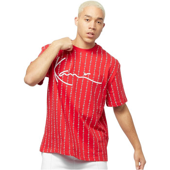 Karl Kani Camiseta CAMISETA ROJA SIGNATURE LOGO PINSTRIPE TEE