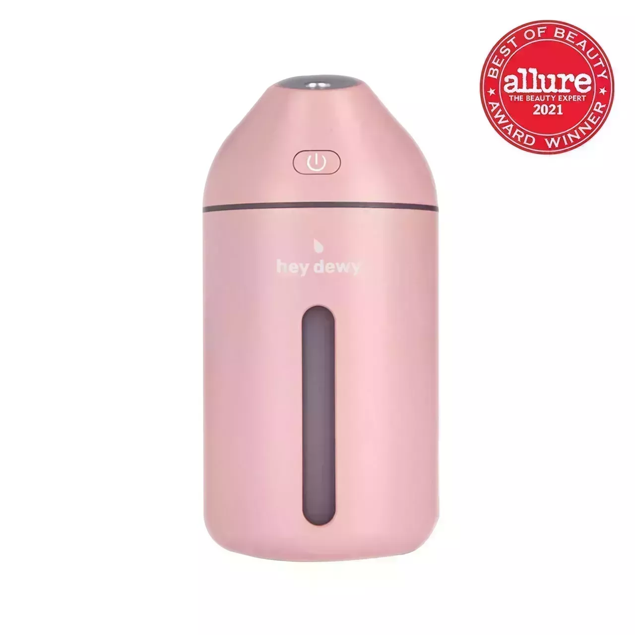 Pink Hey Dey Humidifer with red Allure Best of Beauty seal in righthand corner on white background