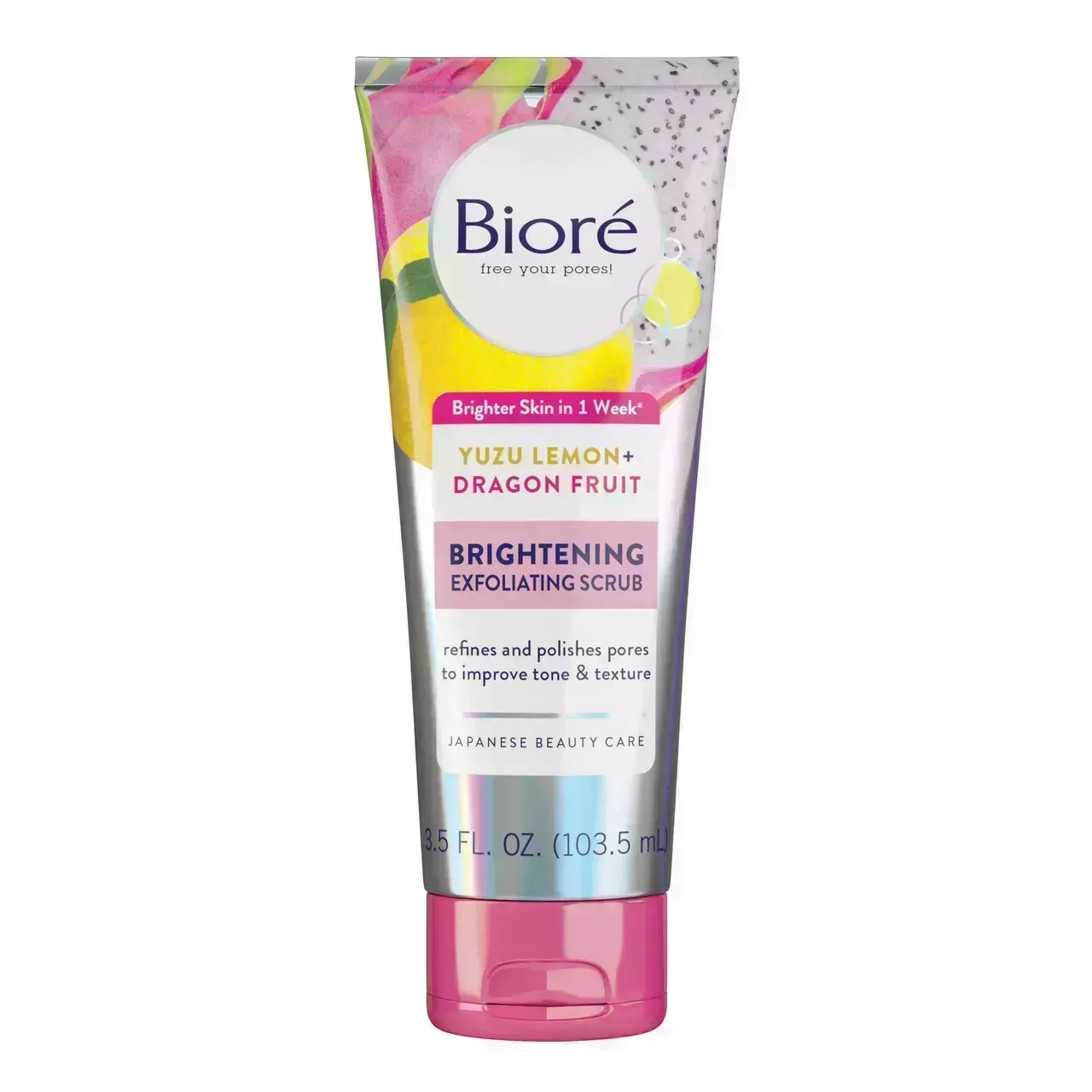 Biore Brightening Exfoliating Scrub on white background