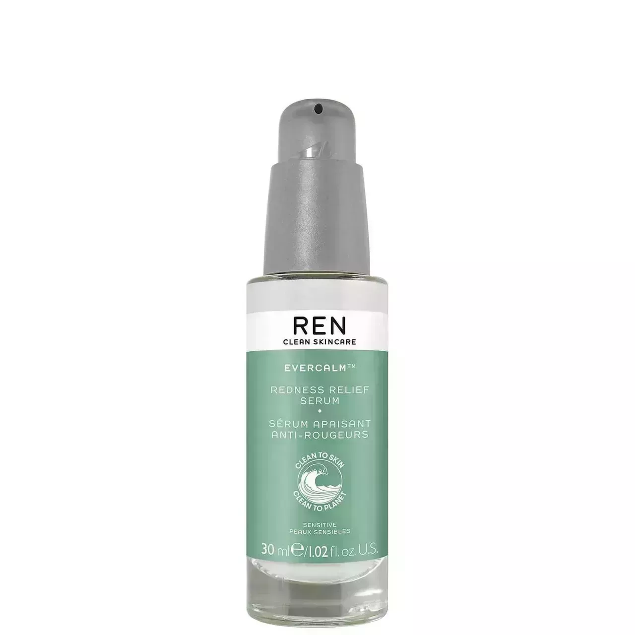 Ren Skincare Evercalm Redness Relief Serum on white background