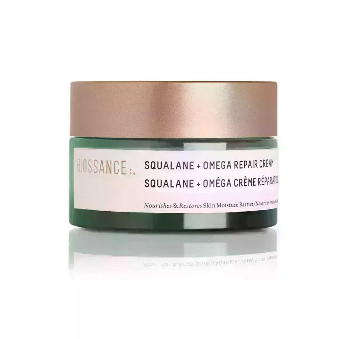 Biossance Squalane Omega Repair Cream on white background