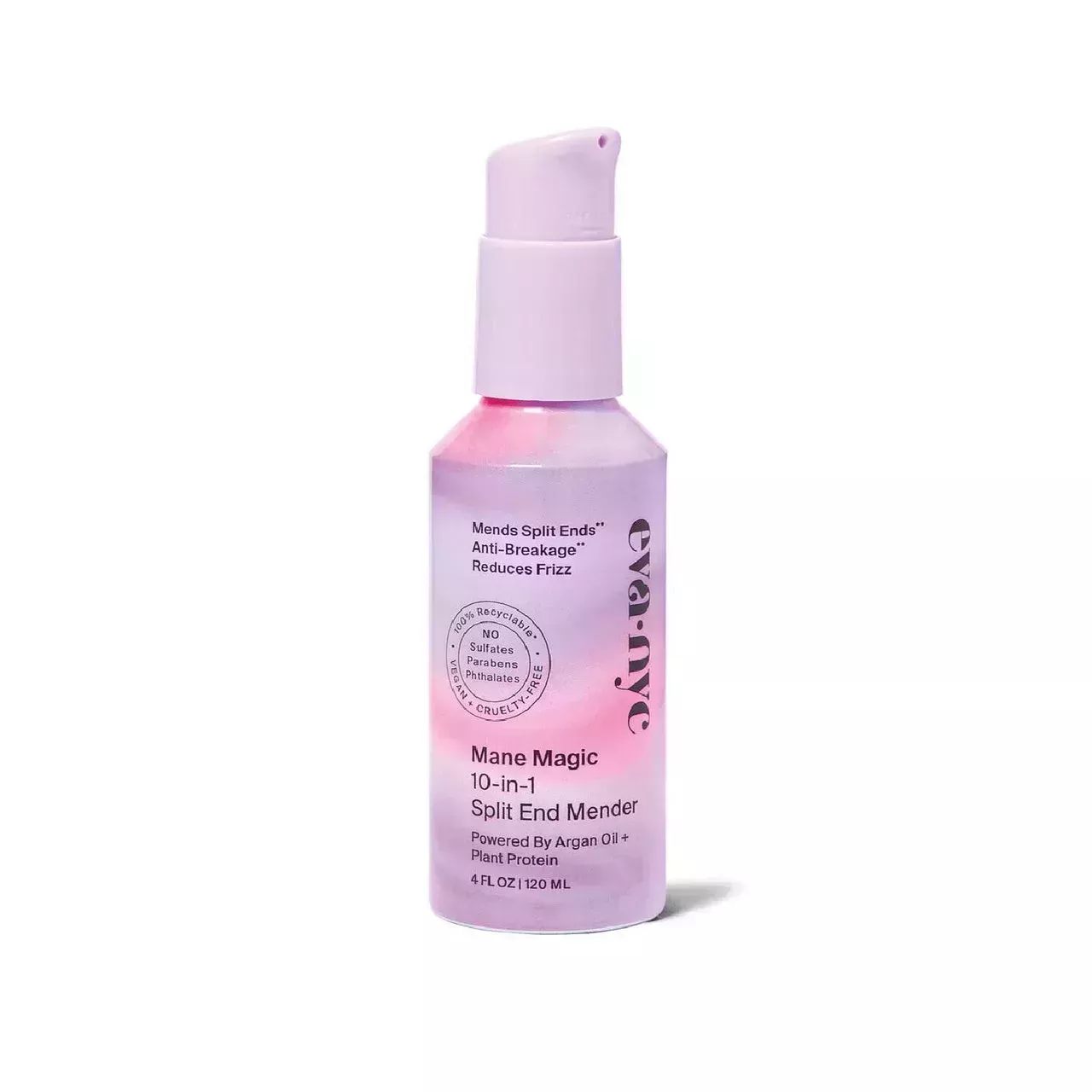 bottle of eva nyc mane magic 10-in-1 split end mender on a white background